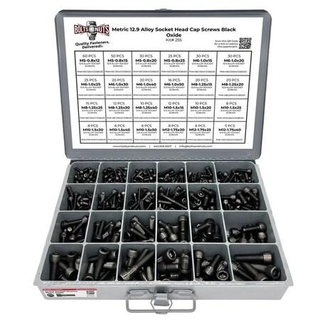 Lot Of 25 Socket Head Allen Cap Screws, 5/16-18 X 1 Inch, Grade 12.9 Alloy Steel, Black Oxide Finish